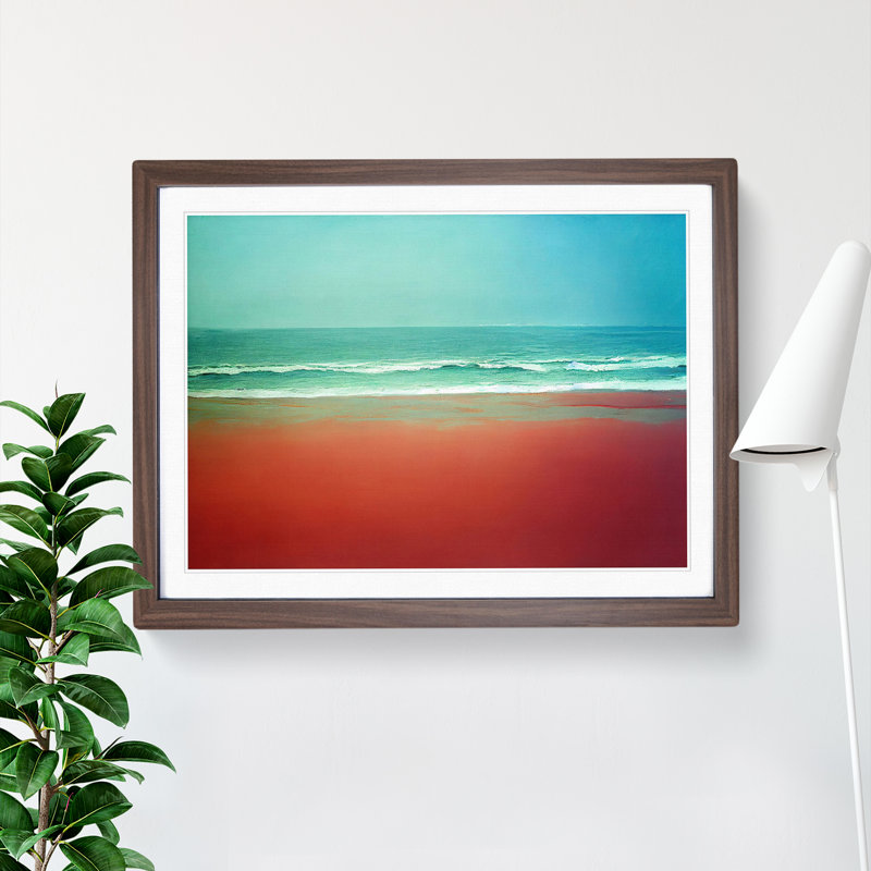 Beach Trance - Single Picture Frame Painting, 34cm H x 46cm W x 2cm D, Walnut