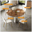 Ensemble de 5 chaises de table de salle à manger rondes en verre trempé ergonomique