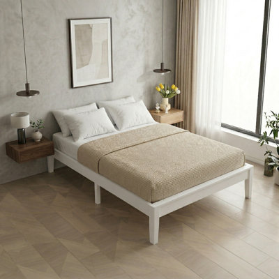 Solid Pine Wood Platform Bed Frame