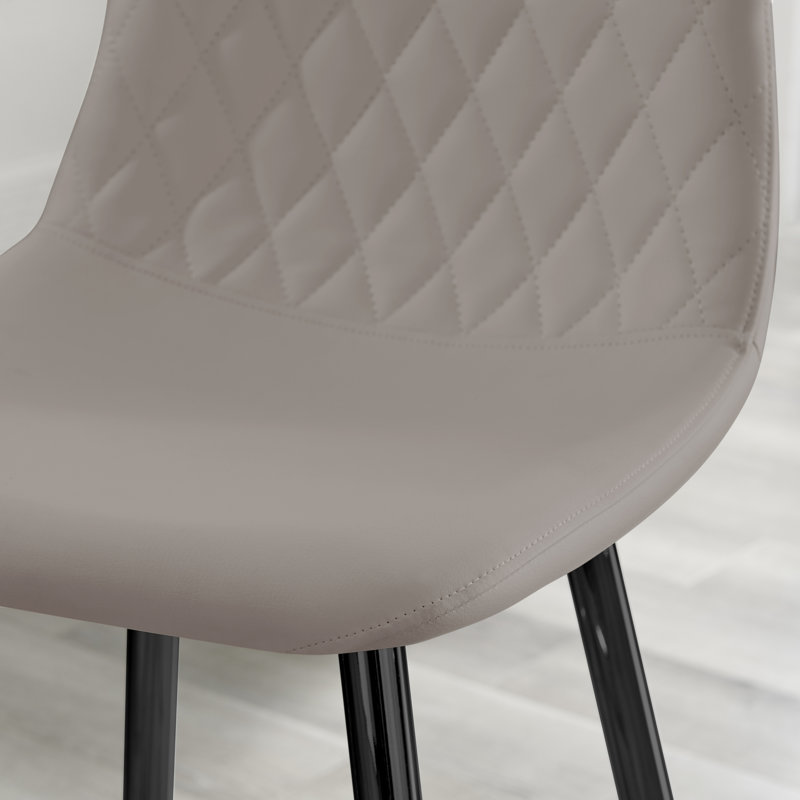 Corova Faux Leather Modern Kitchen Bar Stools - Upholstered Design, Black, Cappuccino