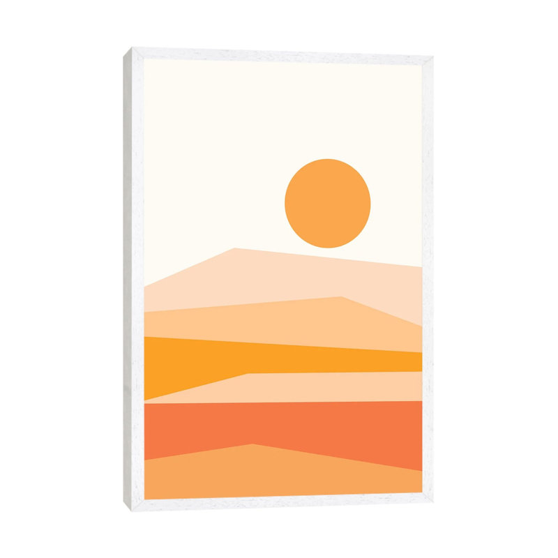 Print on Canvas, 101.6 cm H x 66.04 cm W, White Framed, Silver/White/Orange