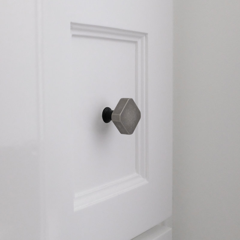 Mod Square Knob, Matte Black/Weathered Nickel
