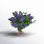Italian Lilac Floral Arrangement In A Cylindrical Glass Vase