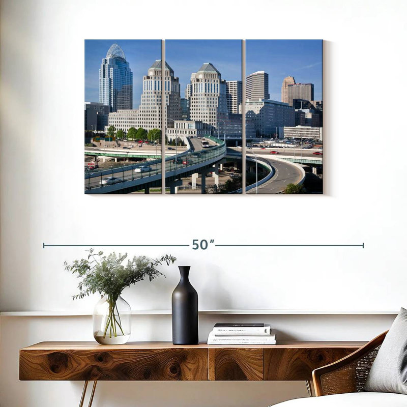 Ohio Cincinnati Cityscape, 24" H x 38" W