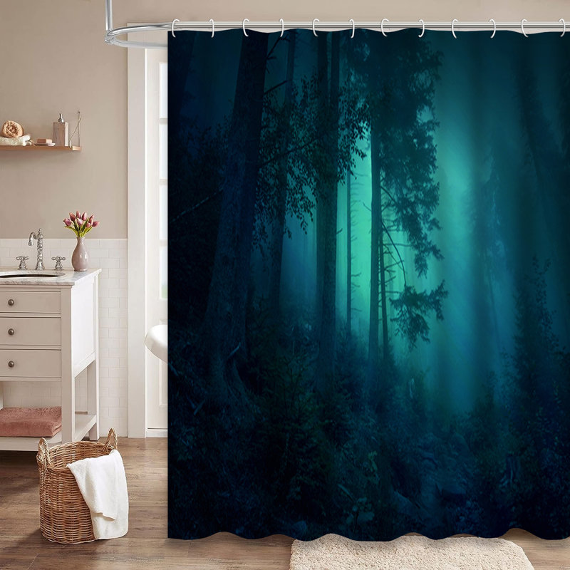 Rideau de douche avec 12 crochets, L 72 po x l 78 po