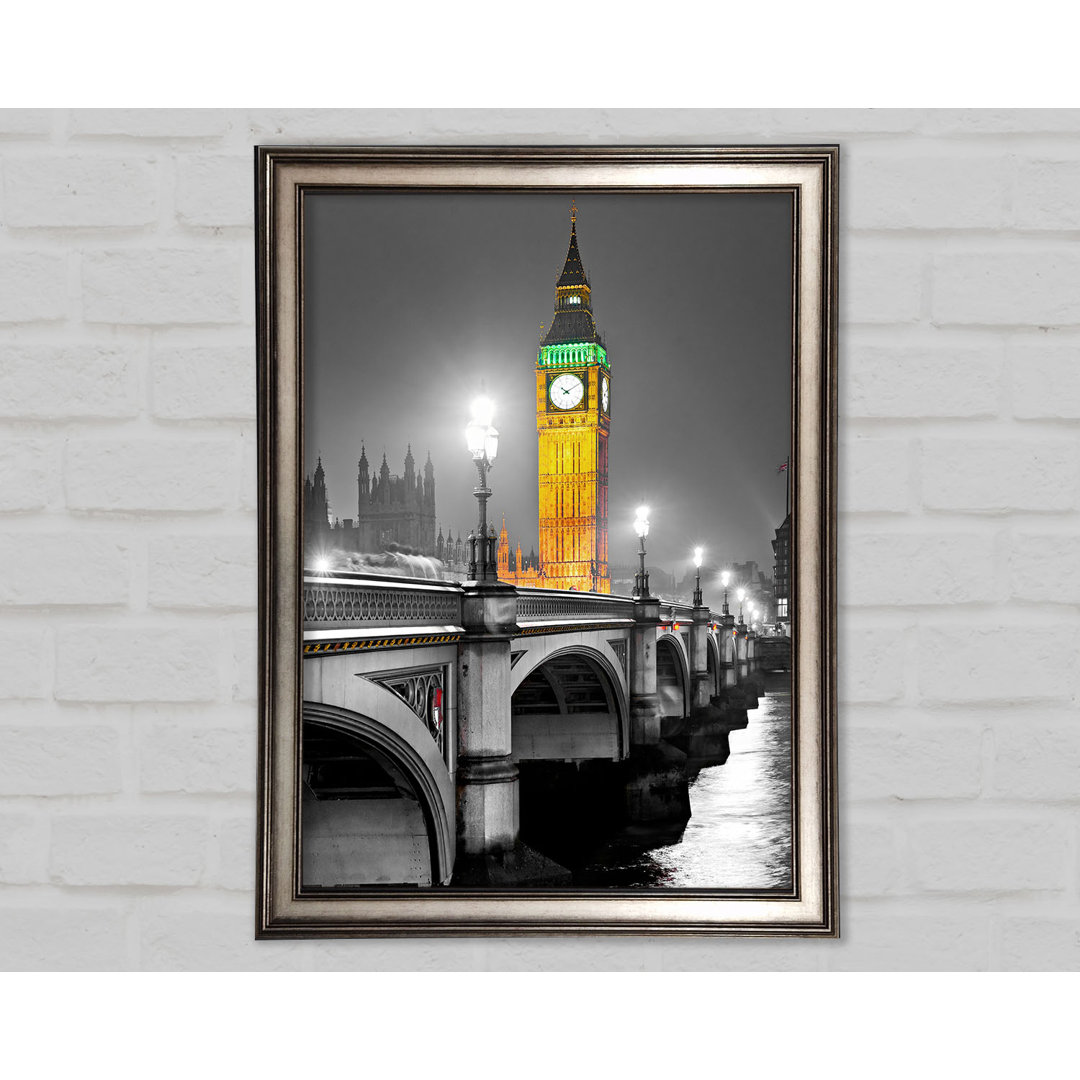 Golden Big Ben Over Tower Bridge - Einzelner Bilderrahmen Kunstdrucke