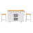 53inch Large Kitchen Island with 2 Bar Stools, Power Outlet-102218099