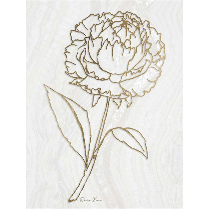 Golden Peony 1 par Denise Brown - impression encadrée