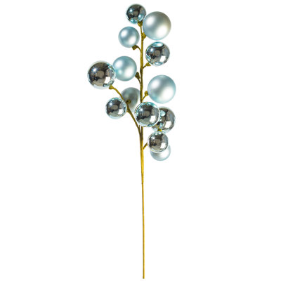  30" Baby Blue Ball Ornament Spray.
