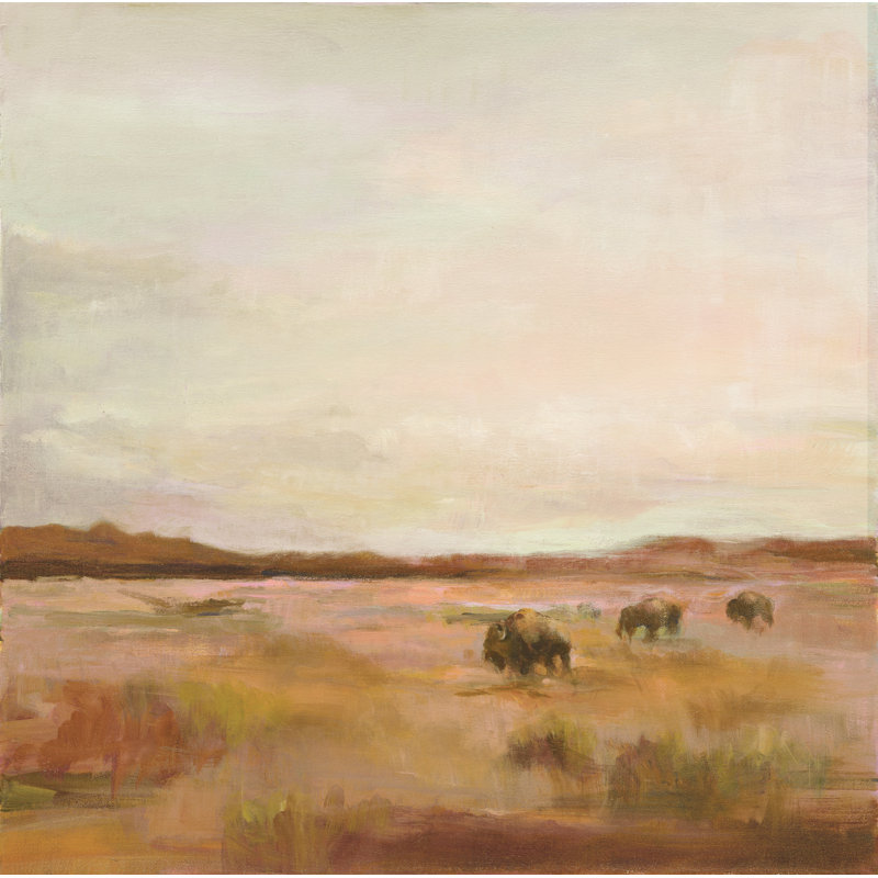 «Zen Cranes II Warm» par Marilyn Hageman - impression, H 36 po x l 36 po, Oui, Cadre photo noyer