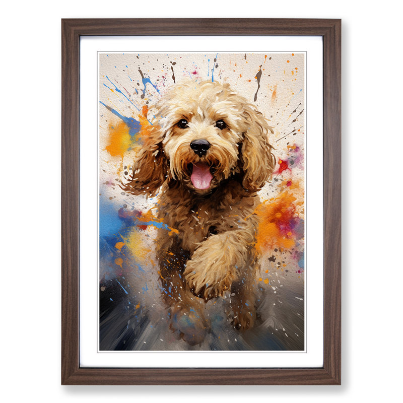 Single Picture Frame Print on Wood, Walnut Framed, 64cm H x 46cm W