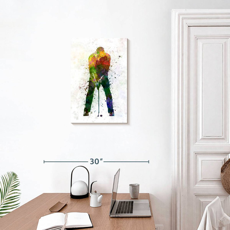 Silhouette de golfeur Sirci, H 24 po x l 16 po