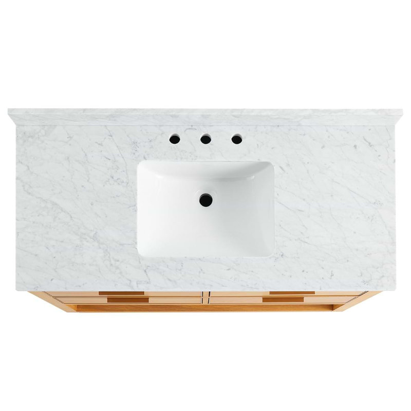Dayton 48" Woodgrain Vanity With Carrara Marble Top