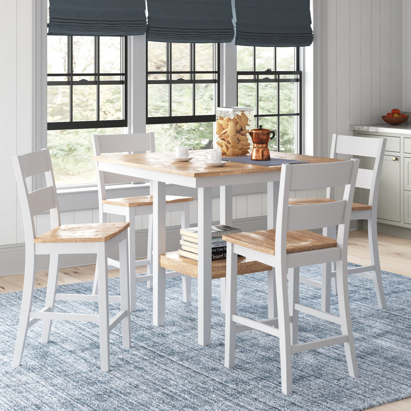Elyssa 4 - Person Solid Wood Solid Wood Top Four Leg Dining Set