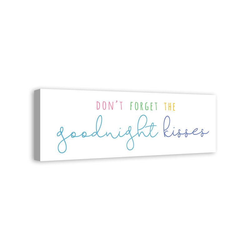 Art sur toile, ne pas oublier les baisers goodnight Macleod, L 60 po x H 20 po x P 1,25 po, Toile tendue