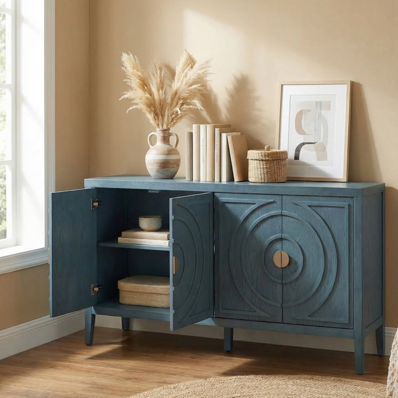Console de 60 po pour le couloir, Bleu antique