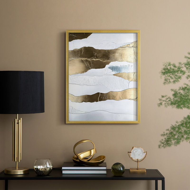 «Abstract Abstract», reproduction encadrée prête à être suspendue, H 29 po x P 23 po, Or