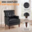 Fauteuil d'appoint capitonné en similicuir 29 po avec garniture cloutée-1057444636-1067687096