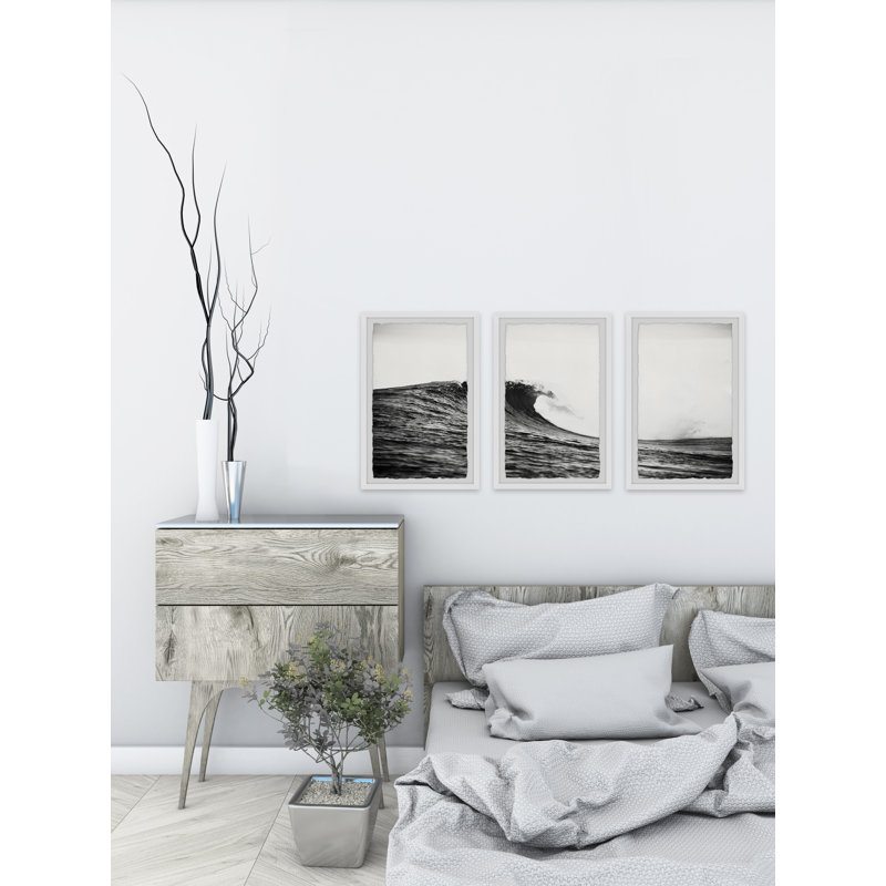 " Summer Waves " 3 - Pieces, 45" H x 30" W