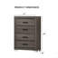 Mobilier de chambre à coucher moderne de style transitionnel en bois avec poignées de bar 1 pièce
