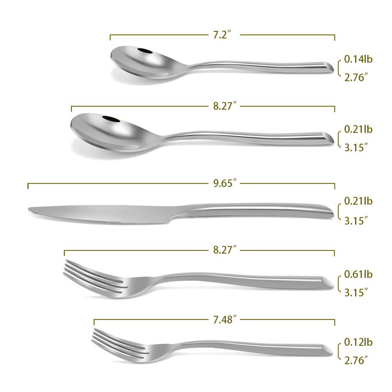Ensemble de couverts Classic Silver Steel - Résistant à la corrosion, service pour 4