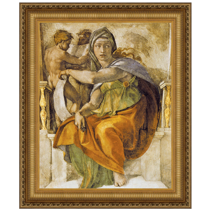 «The Delphic Sibyl, 1509» par Michelangelo Buonarroti, reproduction d'art encadrée, H 17,25 po x l 15,25 po x P 1,875 po