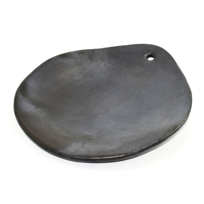Handmade Black Clay Chamba Comal for Cooking, 12 inch