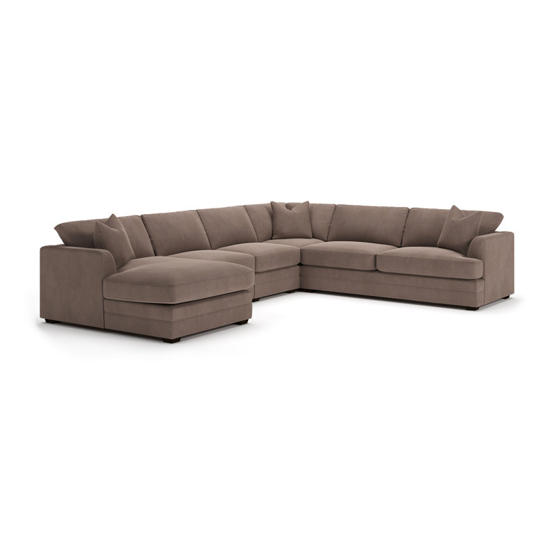 Canapé modulaire 5 pièces Edan, Orienté à gauche (vu de face), Chenille Crypton® neige Nomad
