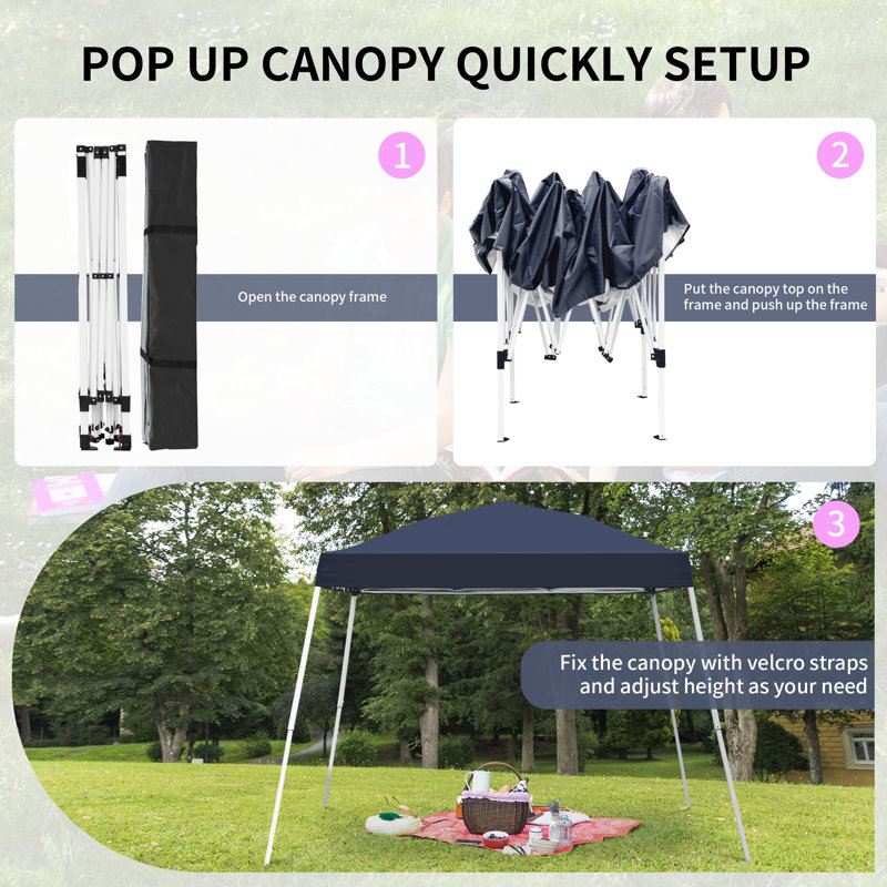 120'' W x 120'' D Metal Pop-Up Canopy, Navy