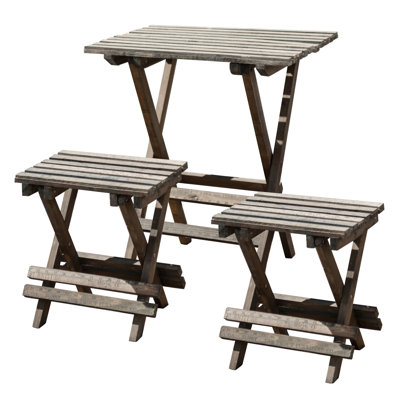 Kahdeja 2 - Person Acacia Solid Wood Top Trestle Base Dining Set