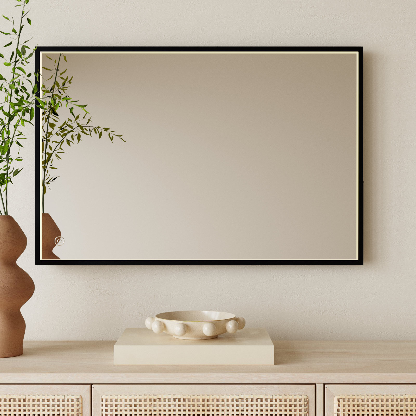 Piche Aluminum Mirror, Black, 24" x 36"