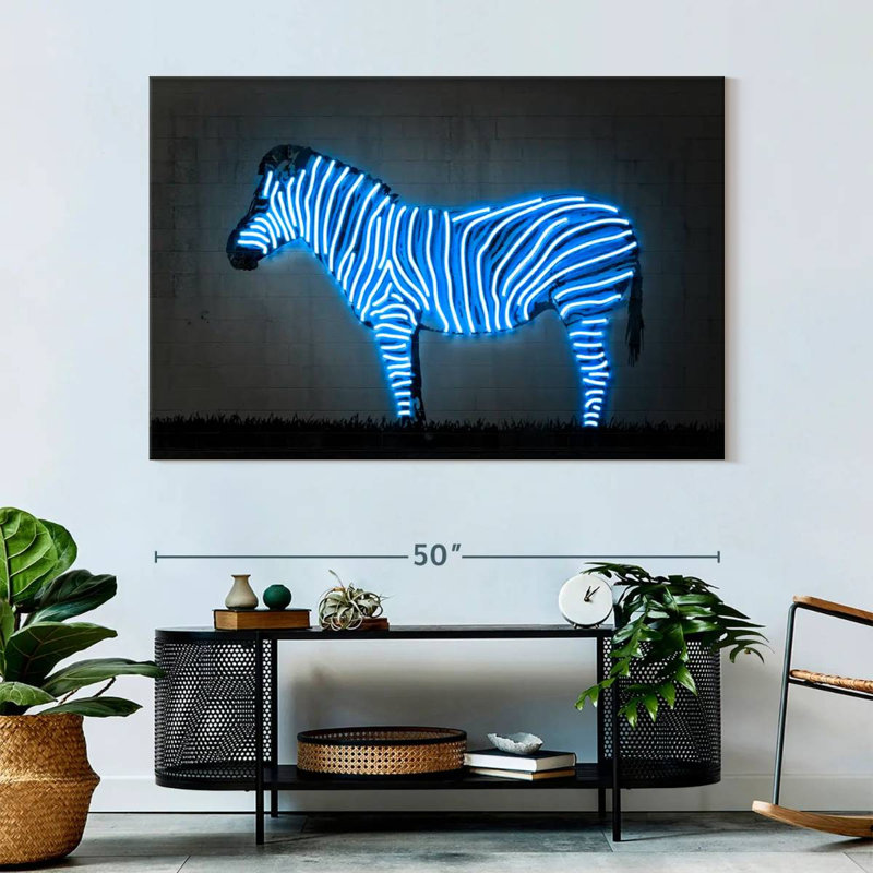 Brampt Glowing Zebra, 34'' H x 51'' W