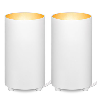 2 Pack Indoor Floor Uplight Spotlight, 2700K GU10 Bulb Accent Lighting, 5W Up Lights with 5.9 FT Plug Cord and Foot Switch for Home, Plant, Picture