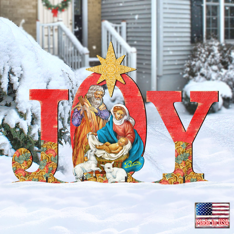 Joy Nativity Yard Lawn Art
