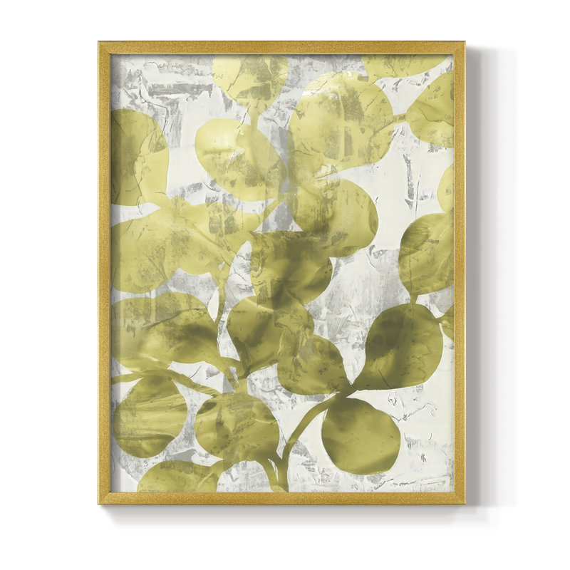 Green Leaf Shimmer II, reproduction encadrée - bois massif, H 30 po x l 24 po, Doré
