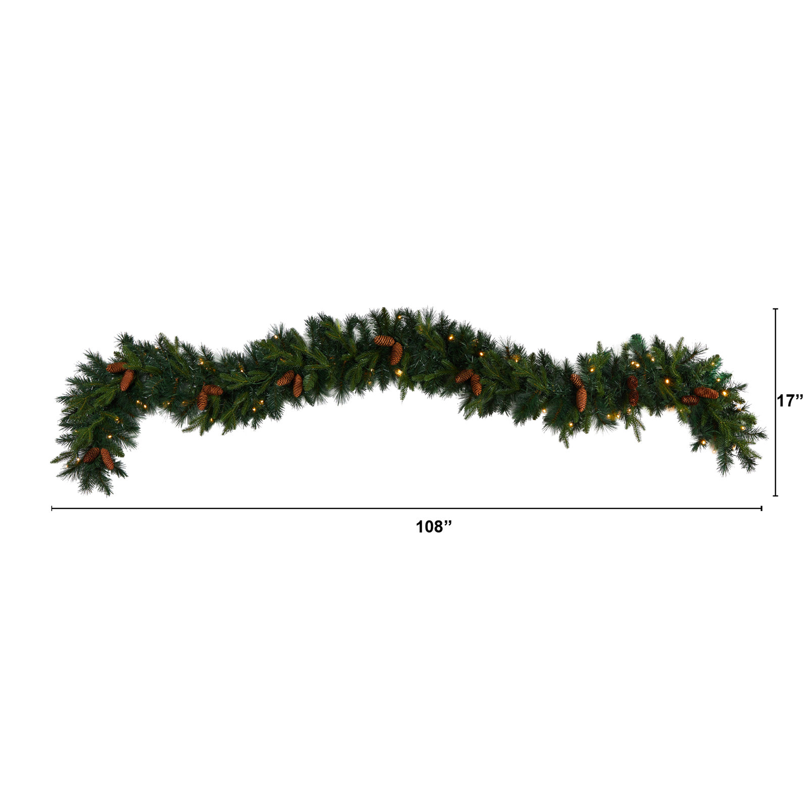 108" Pre-Lit Christmas Garland