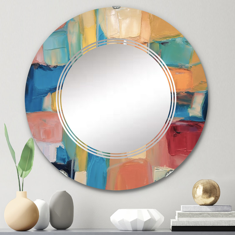 Capullo - Miroir mural moderne rond, 24 po x 24 po