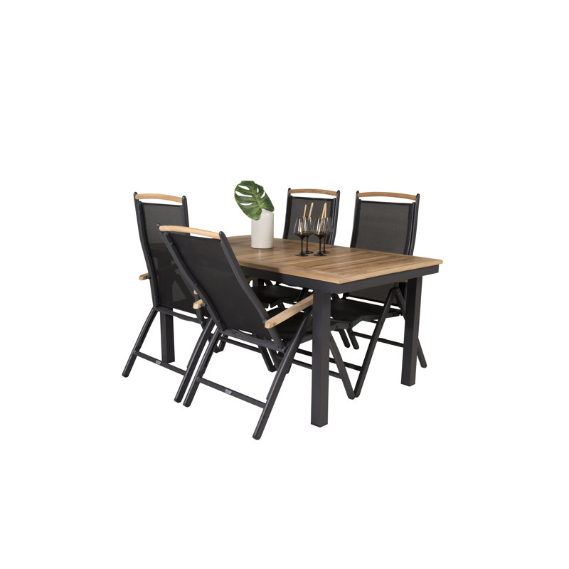 Navya 4 - Person Patio Dining Set with Extendable Rectangular Table