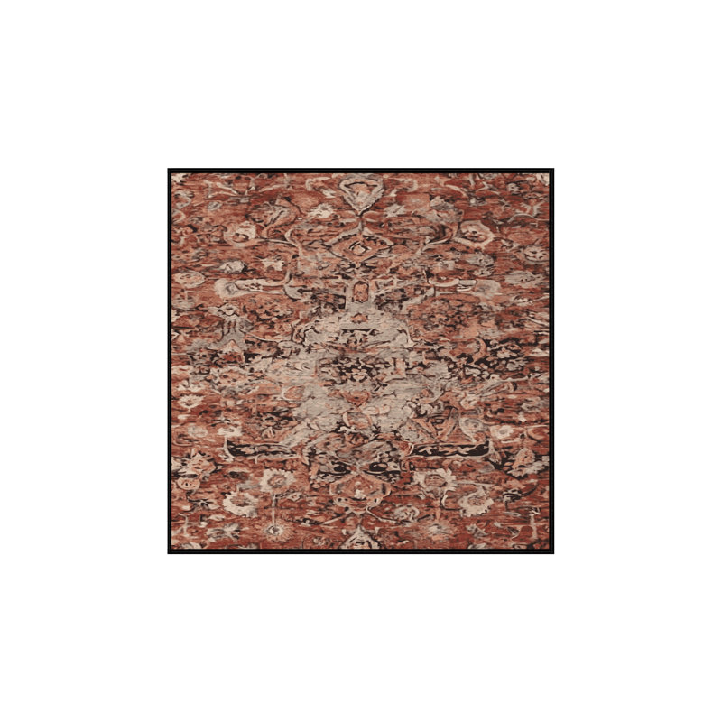 Tapis brun lavable à la machine, Carré 7 pi