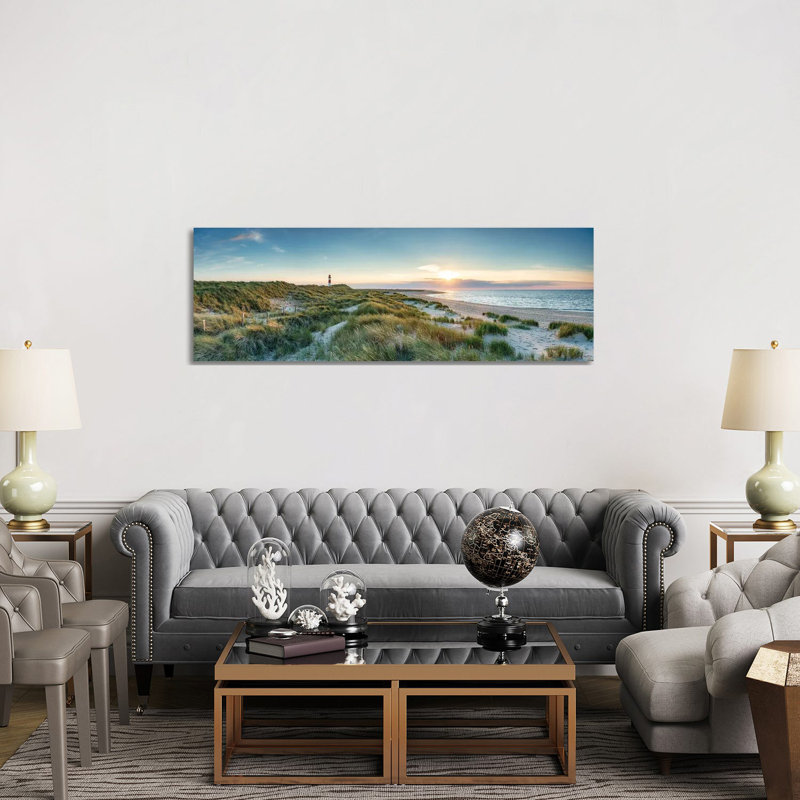 Sunset At The Dune Beach On The Island Of Sylt, Schleswig-Holstein, Germany by Jan Becke - Wrapped Canvas Panoramic Print