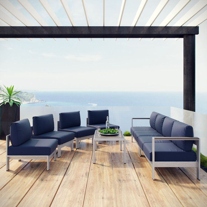Ensemble de canapé modulaire d'extérieur 7 pièces Shore, Marine