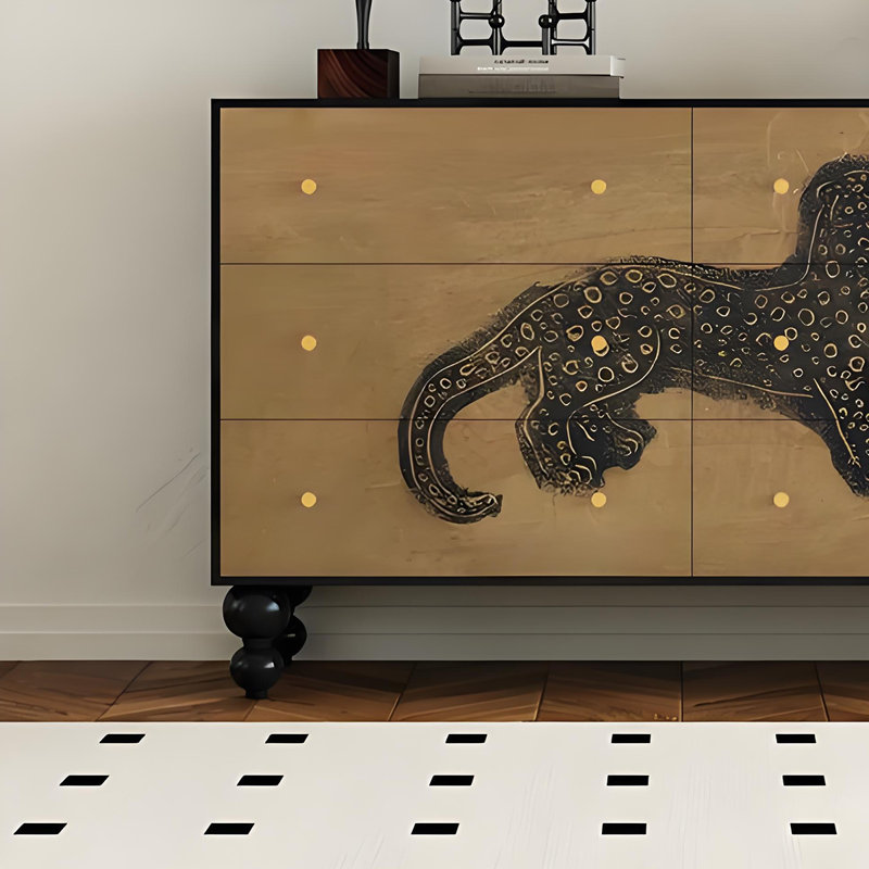 Armoire de rangement 6 tiroirs Vintage, Noir