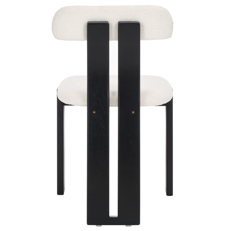 Cayde Boucle Dining Chair, Black, Cream