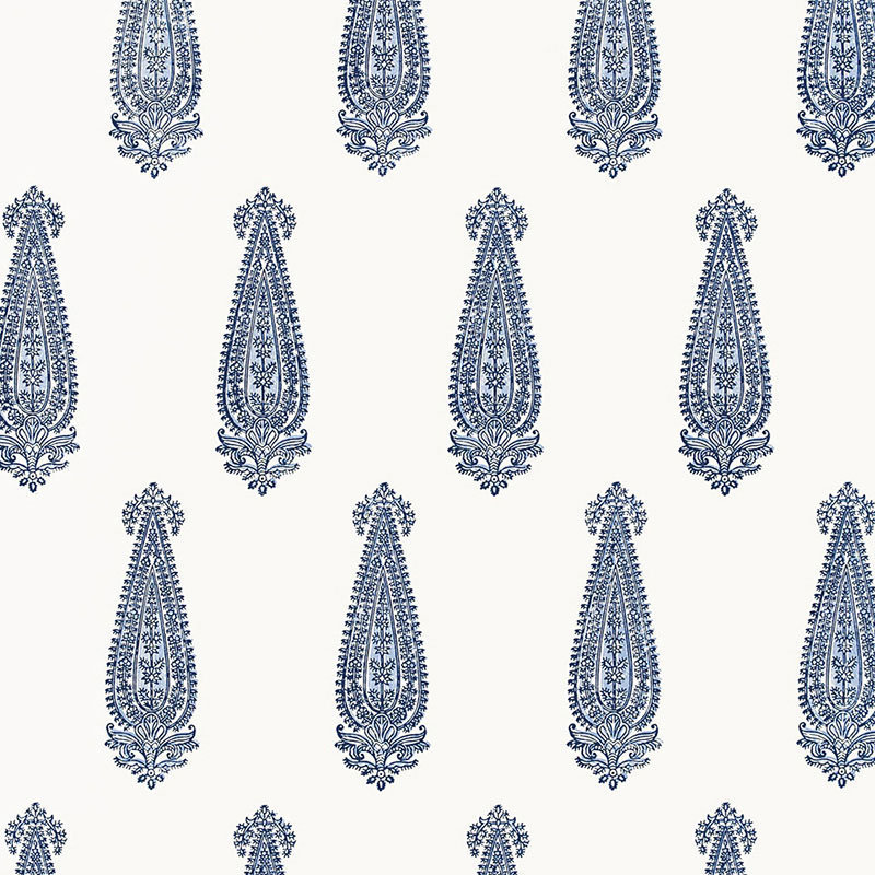 Papier peint Katara Paisley, Bleu faïence