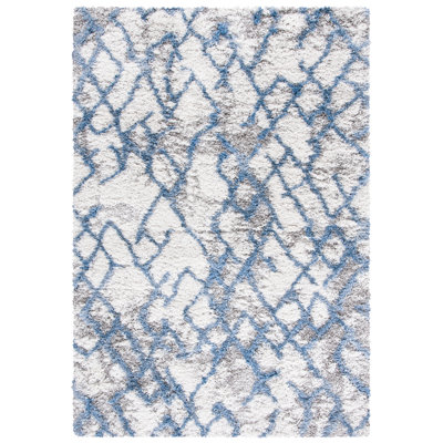 Castiglione Abstract Ivory/Blue Area Rug