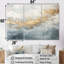 Beige, bleu, or, océan, tempête V, ensemble d'art mural sur toile à formes abstraites-107765866-107765867
