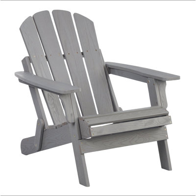Oversize Embossed Wooden Outdoor Folding Adirondack Chair With Pre-Assembled Backrest & Seatboard, Wood Patio Chair For Garden Backyard Porch Pool Deck Firepit