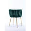 Ensemble de 2 chaises de salle à manger en velours et pieds dorés Modern Design