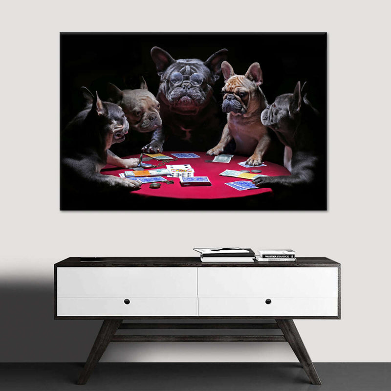 «Dogs Play Poker», reproduction sur toile, H 32 po x l 48 po x P 1,25 po