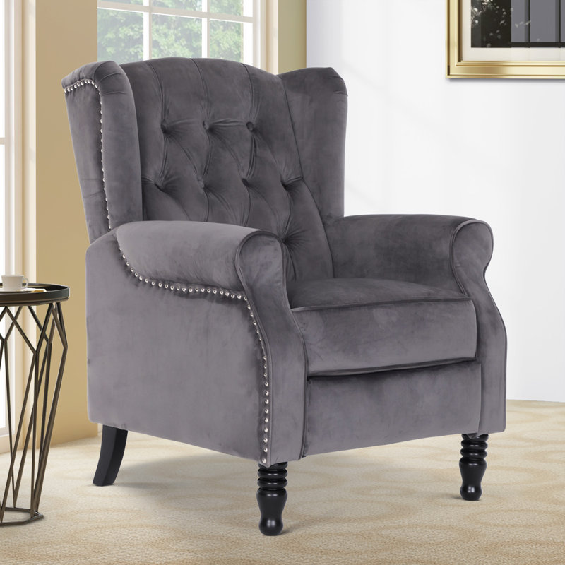 Doylestown 78cm Wide Wing Chair Recliner, Dark Grey